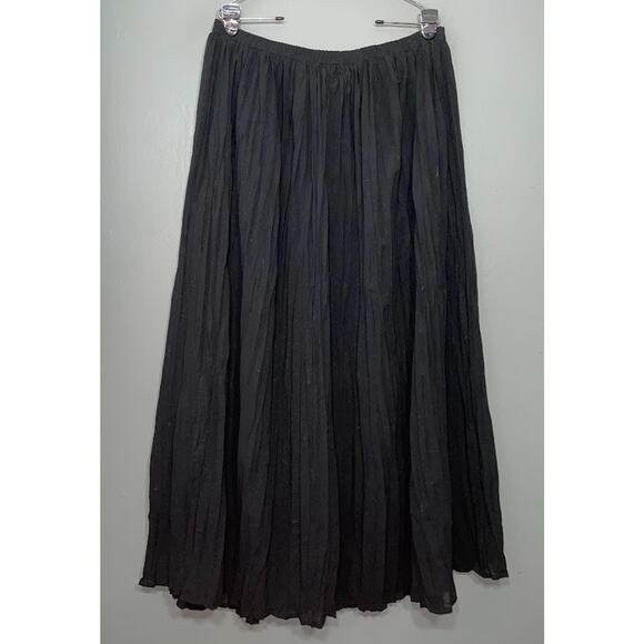Carole Little Plus Size 2X Sheer Black Broomstick Crinkle Skirt Witchy Gothic - Picture 1 of 11